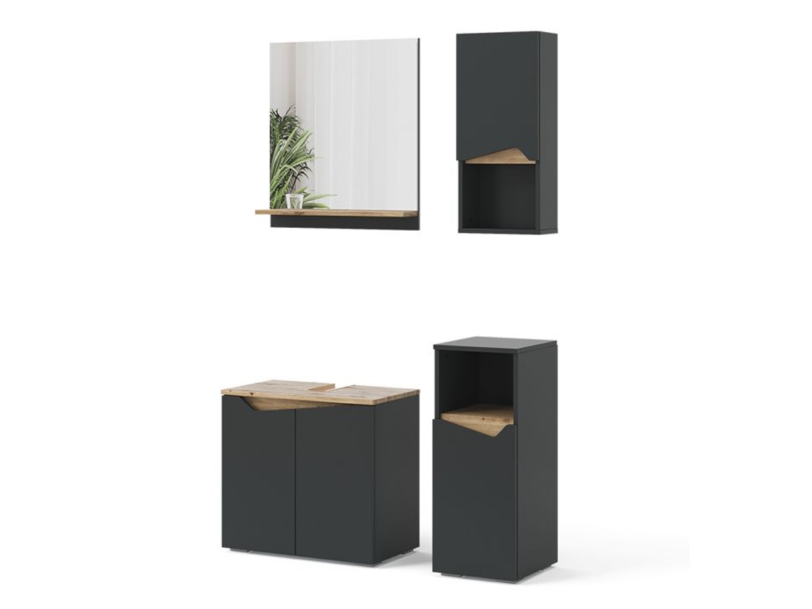 Conjunto de móveis de banheiro Marelle, 4 peças, antracite, Vicco