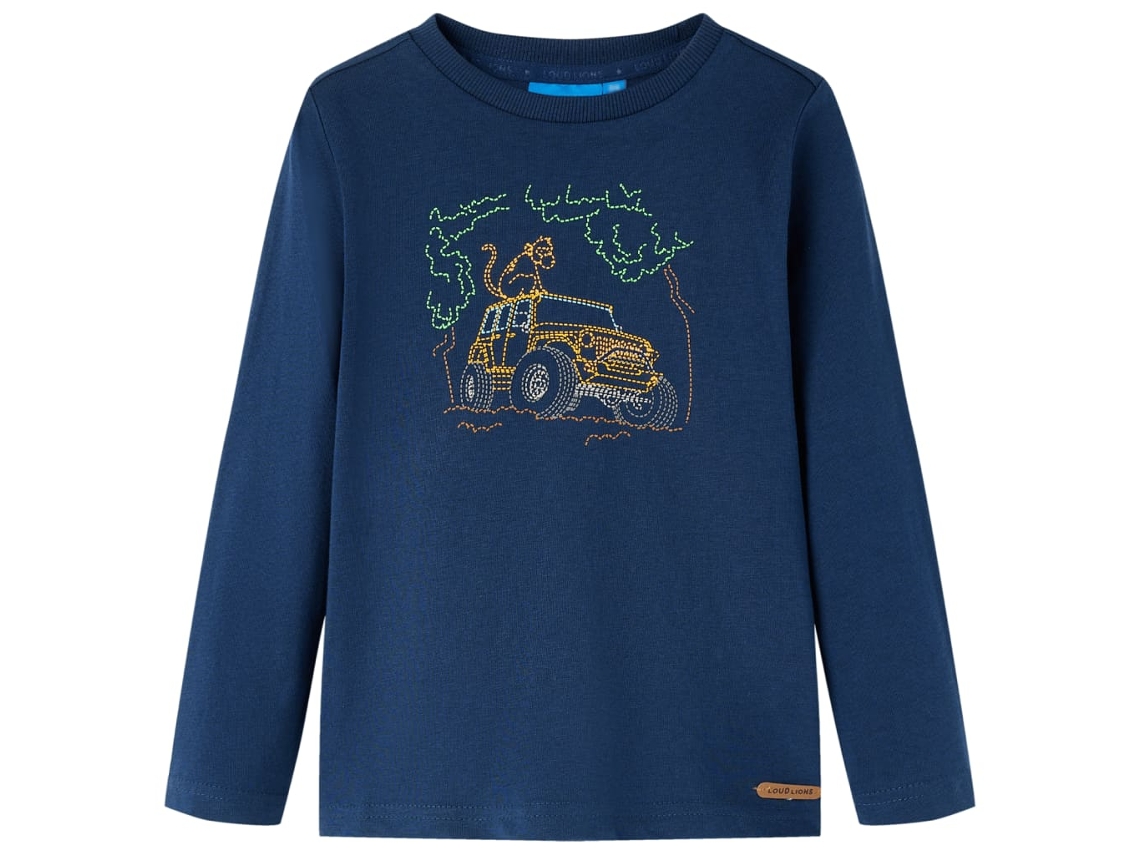 T-shirt De Manga Comprida Para Criança Azul-marinho 104