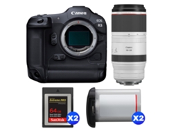Eos R3 + Rf 100 500mm F/4.5 7.1 L Is Usm + 2 Sandisk 64gb Extreme Pro Cfexpress Type B + 2 Canon Lp e19 + Ebook Pricedirect CANON