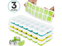 3 Formas Gelo Silicone com Tampa e Base Borracha, Livre Bpa ZYBLSSBB