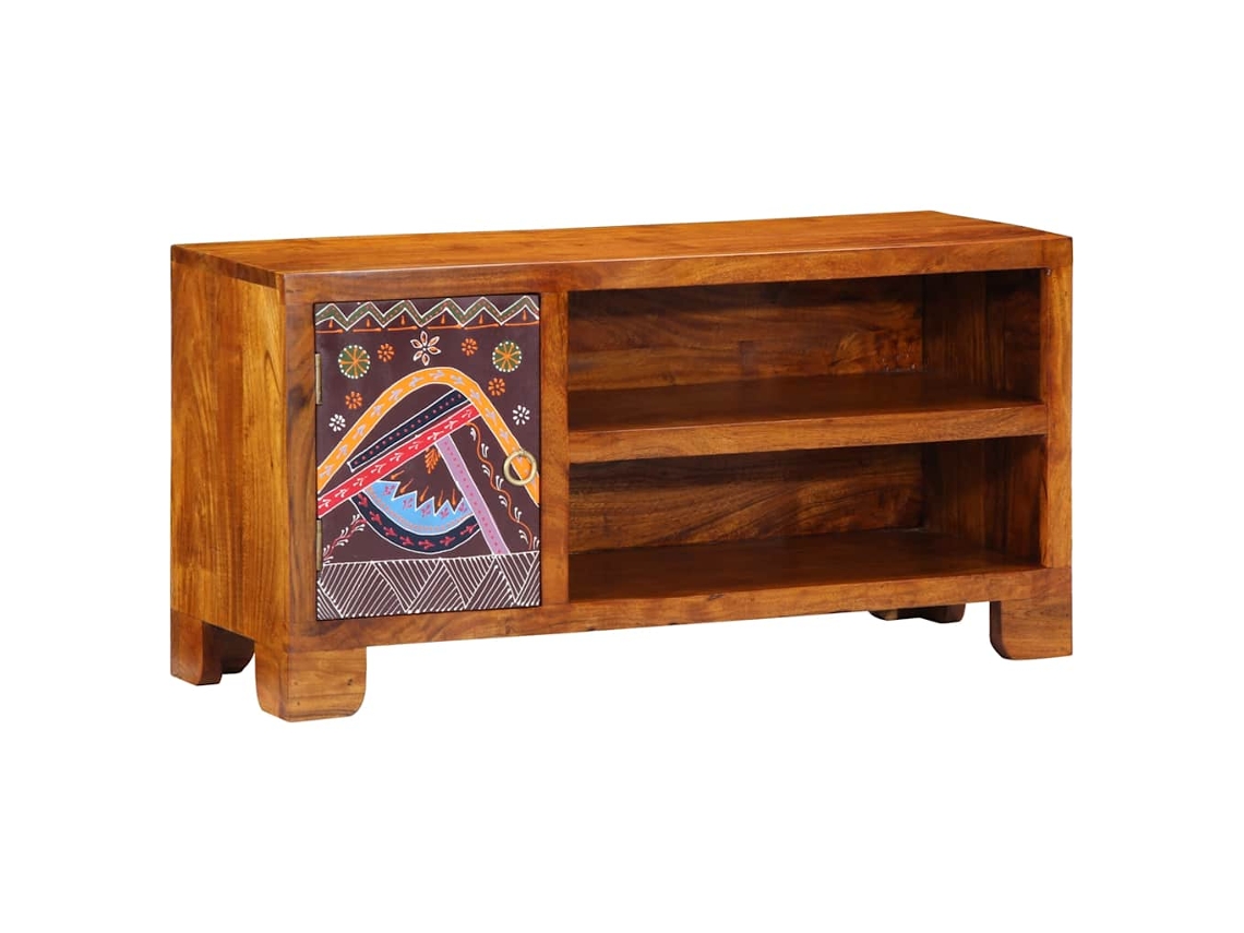 Vidaxl Móvel De Tv Multicor 90x30x45 Cm Madeira De Acácia Maciça