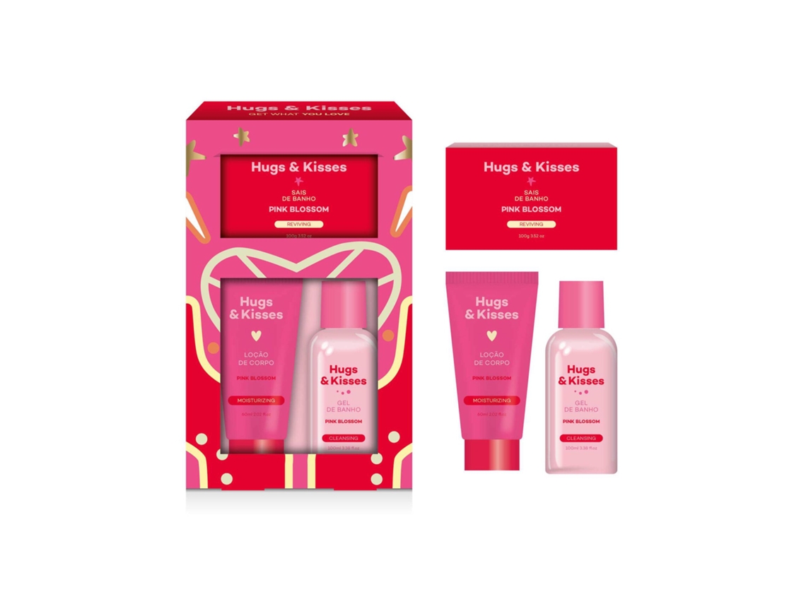 Coffret Banho Hugs Kisses Pink Blossom Gift Wells