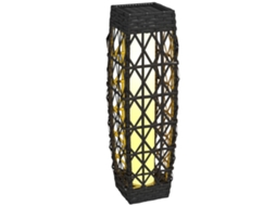 Lâmpada Solar de Rattan Sintético com Luzes Led Ligar/desligar Automático para Externo 20x20x68cm Cinza BTFORUS