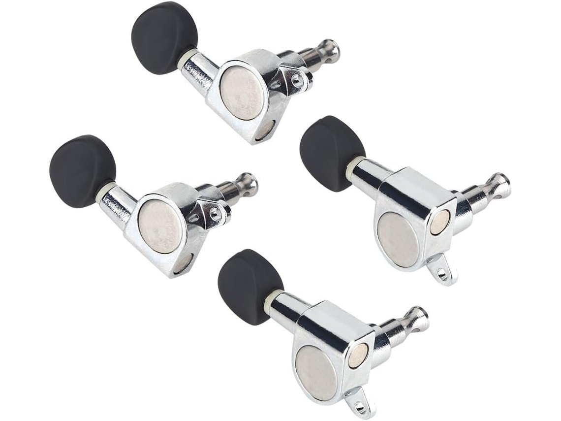 Tarraxas Keenso Para Ukulele, Pretas E Prateadas, Alta Estabilidade E Durabilidade, Conjunto Completo Com 2 Tarraxas