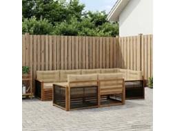 Vidaxl Conjunto De Sofás Para Exterior 7 Unid. Natural E Bege