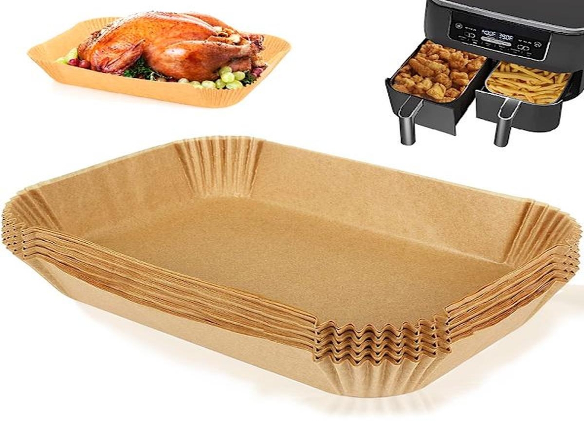 Papel Lurelia para Air Fryer, 200 Folhas, 22 x 14 Cm, Castanho