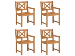 Maison Exclusive - Banco De Exterior 4 Pcs Natural 56 X 55,5 X 90 Cm