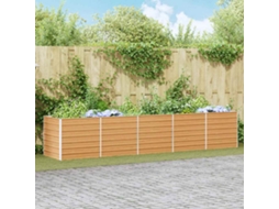 Vidaxl Canteiro De Jardim Elevado Marrom Claro 400 X 80 X 77 Cm