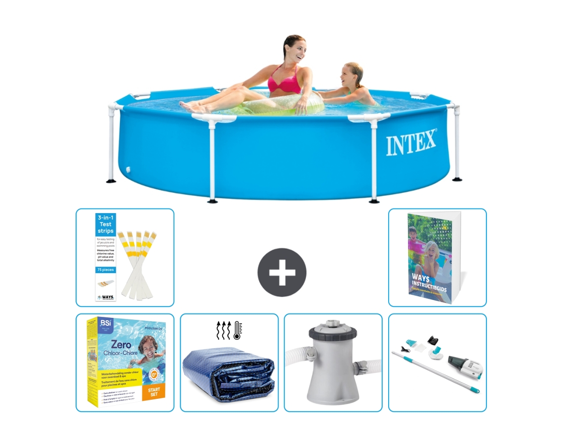 Piscina com Estrutura Redonda 244x51 Cm 5 peças S39 INTEX
