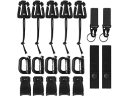 Acessórios para mochila tática, 19 peças, alças, clipe, argola, fivela, elástico AQUAFORGE