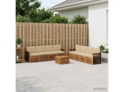 Vidaxl Conjunto De Sofás Para Exterior 9 Unid. Natural E Bege