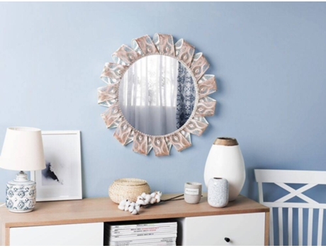 Espelho de Parede BELIANI Mangalore (Branco  - 60 cm)