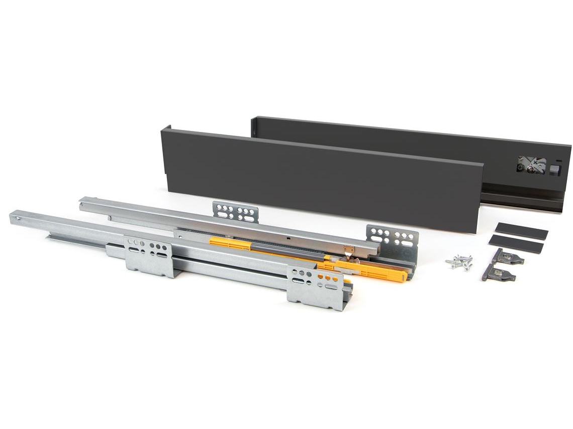 Gaveta exterior Concept 30kg altura 105mm EMUCA profundidade 300mm Aço Gris antracite