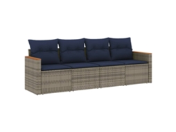 Conjunto de Sofá Jardim 4 Peças Almofadas Rattan Sintético MAISON EXCLUSIVE