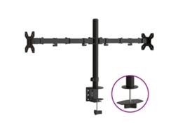 Suporte duplo para monitor VESA VIDAXL aço preto (75/100 mm)