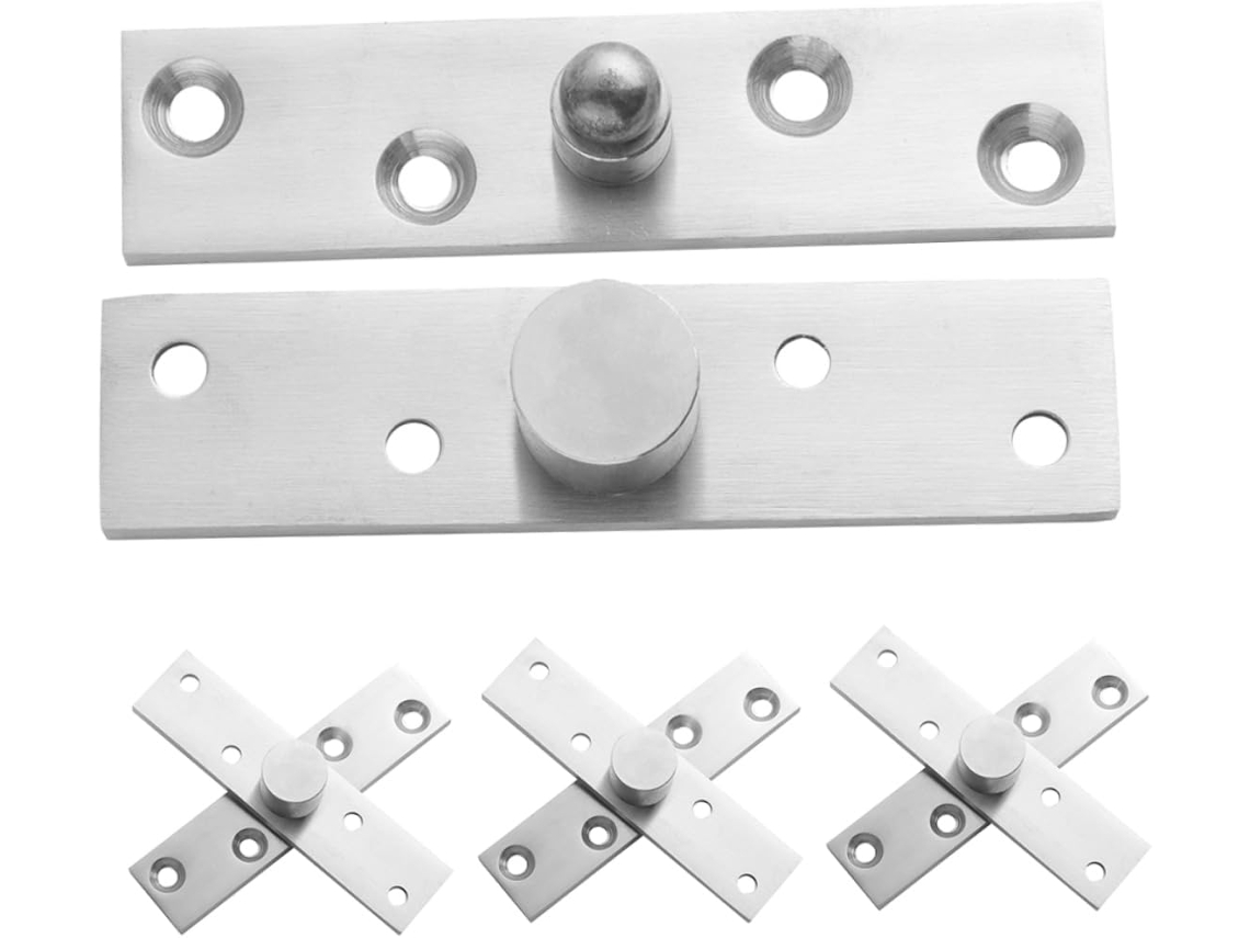 Conjunto De 4 Dobradiças Invisíveis Aço Inoxidável Com Pivô Giratório