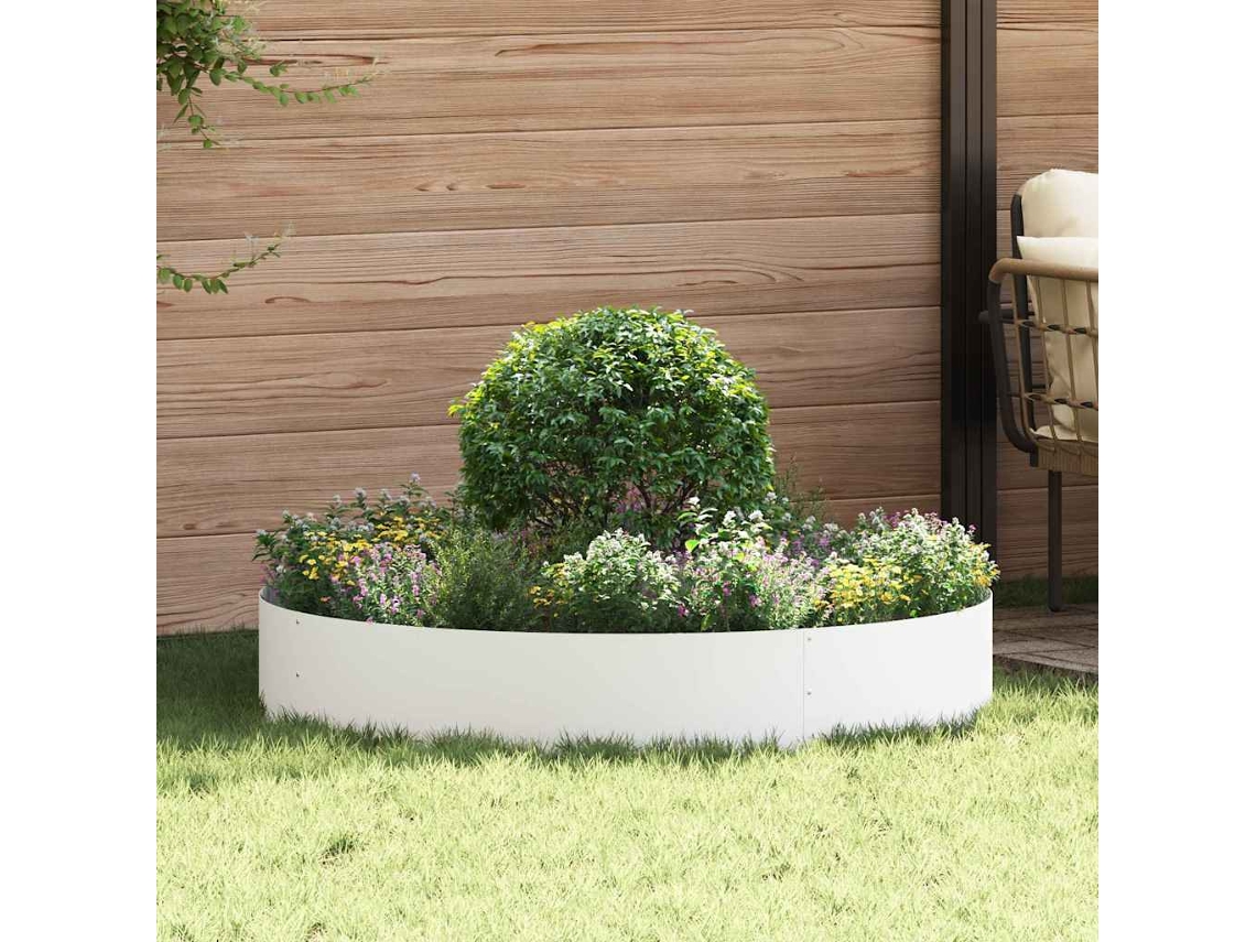 Vidaxl Anel De Vaso Branco 120 X 120 X 20 Cm Aço Laminado A Frio