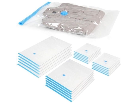 Pacote com 20 sacos de armazenamento a vácuo | 3 tamanhos 70x120cm, 60x80cm, 40x60cm, reutilizável, aspirador de pó | Bolsa de compressão Jago, capa