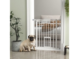 Barreira De Segurança 74-80 Cm Porta Com Montagem A Pressão E Duplo Bloqueio Branco