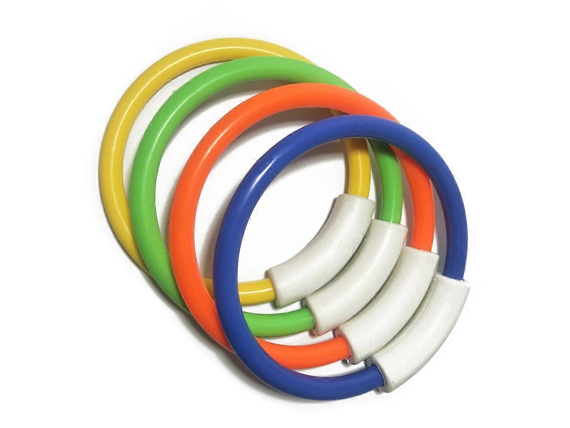 Omni 4 Anéis de Mergulho Coloridos para Crianças Brinquedos de Natação Acessórios de Treinamento 4 Peças como Se Muestra (laranja Verde Amarelo Azul)