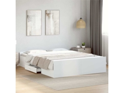 Vidaxl Estrutura De Cama C/ Gavetas 150x200cm Derivados Madeira Branco
