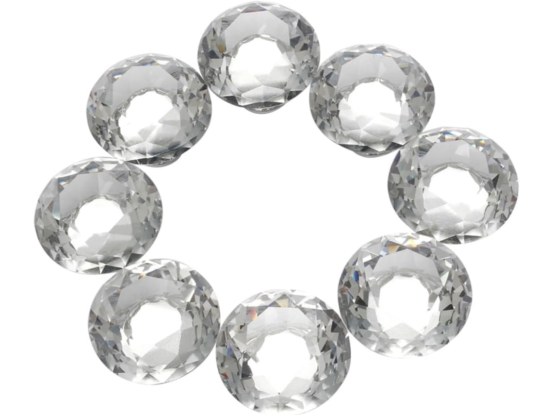 Conjunto de 8 apliques brilhantes em formato de diamante para portas de armários.