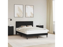 Vidaxl Estrutura da Cama Preto 140 X 190 Cm Couro Sintético