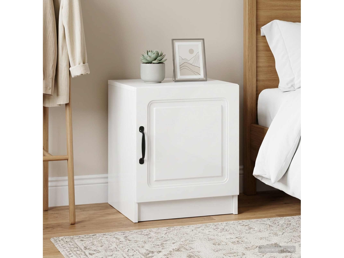Vidaxl Armário De Cabeceira 2 Unid. Branco Brilhante 43 X 34,5 X 47 Cm