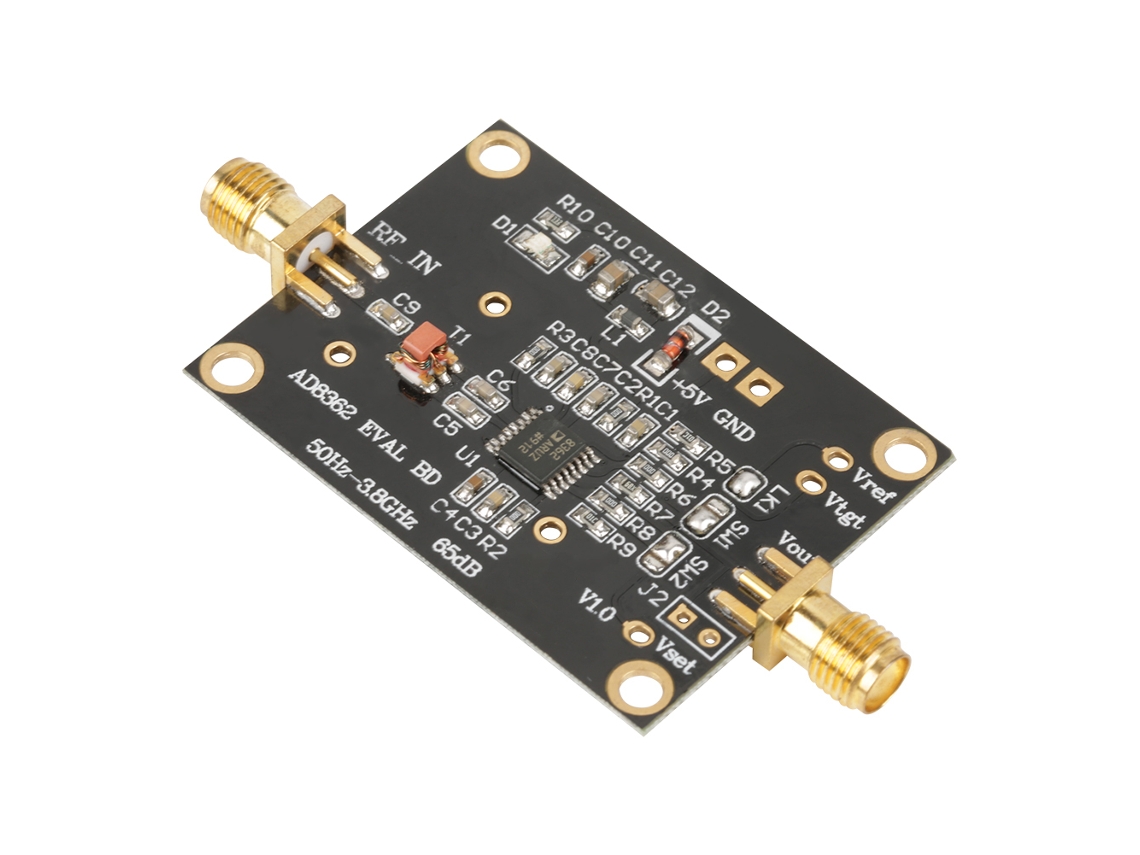 Módulo detector de potência AD8362, faixa de 0,1 a 3,8 GHz, saída linear de 65 dB