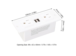 Laxiscreed Tomada Embutida Com 2 Tomadas Ac E 2 Portas Usb Para Casa E Escritório