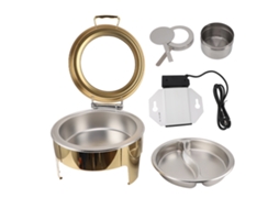 Chafé Móvel de Aço Inoxidável 6l com Tampa Visível e Controlador de Temperatura para Hotel LAXISCREED
