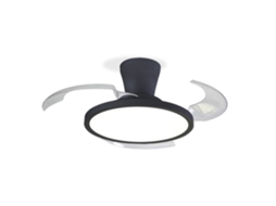 Ventilador de Teto com 3 Pás Dobráveis ​​transparentes, Ø90 Cm, Motor Silence 25w, 3 Tons de Luz, Regulável, com Comando À Distância, Inverno/verão AZABAK