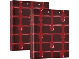 Massa Caderno Com Folhas Quadriculadas Vermelhas, 3,8cm 1,5 Polegadas, Com Camada De Saco, Embalagem Com 1 2 Unidades