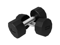 Dois Halteres Antiderrapantes, Para Fitness E Treino Em Casa, 2 X 10 Kg, Pretos, Perfeitos Para Desenvolver Força E Condicionamento Físico.