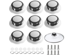 Conjunto de 8 Puxadores para Tampas Panelas. Panelas 5 a 12 Mm em Aço Inoxidável. Alças com Fundo Plano. Sopa. Utensílios Cozinha BRILVIBERA