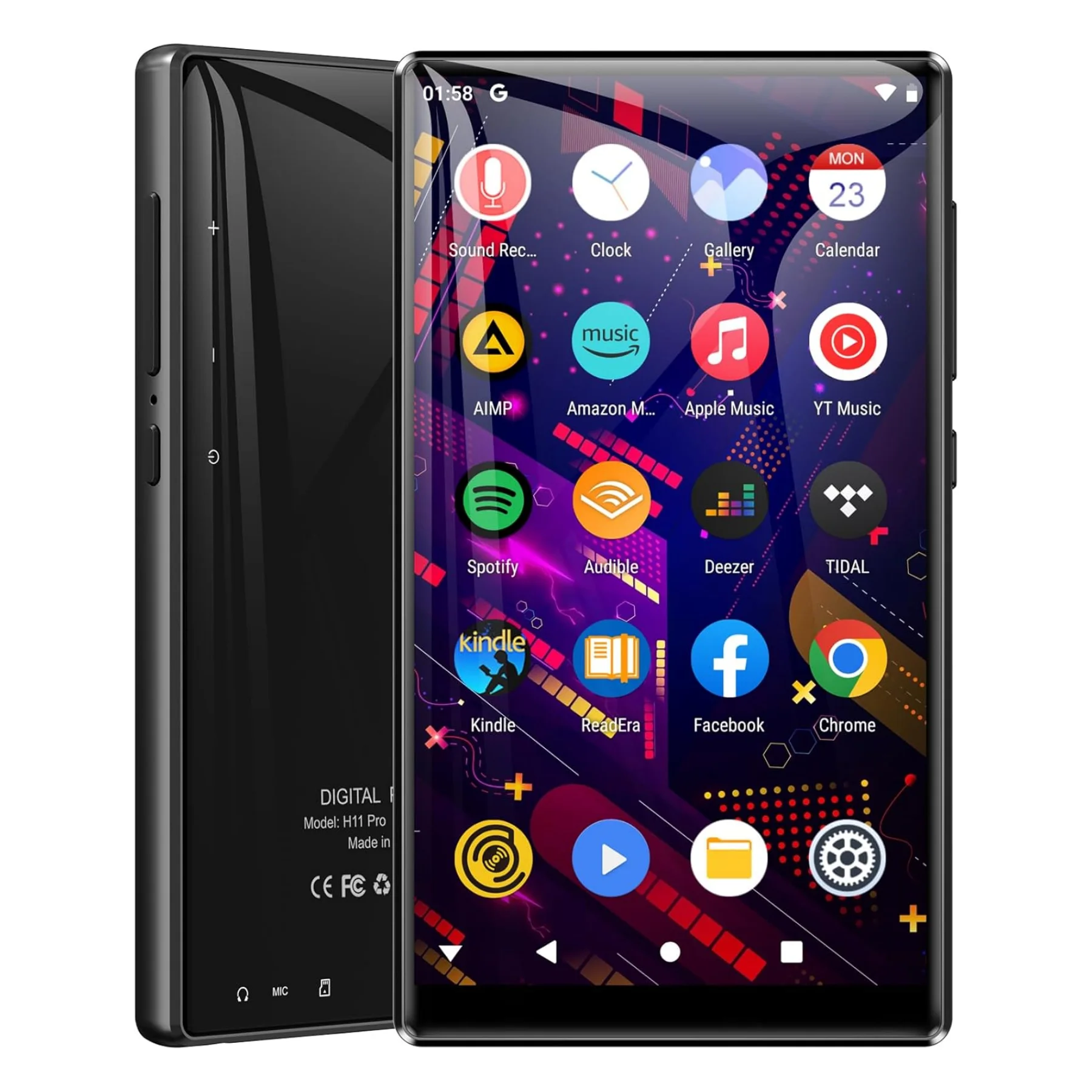 Leitor De Mp3/mp4 De 160 Gb Com Bluetooth E Wi-fi, Tela Ips De 5 Polegadas E Resolução 1080p, Preto.