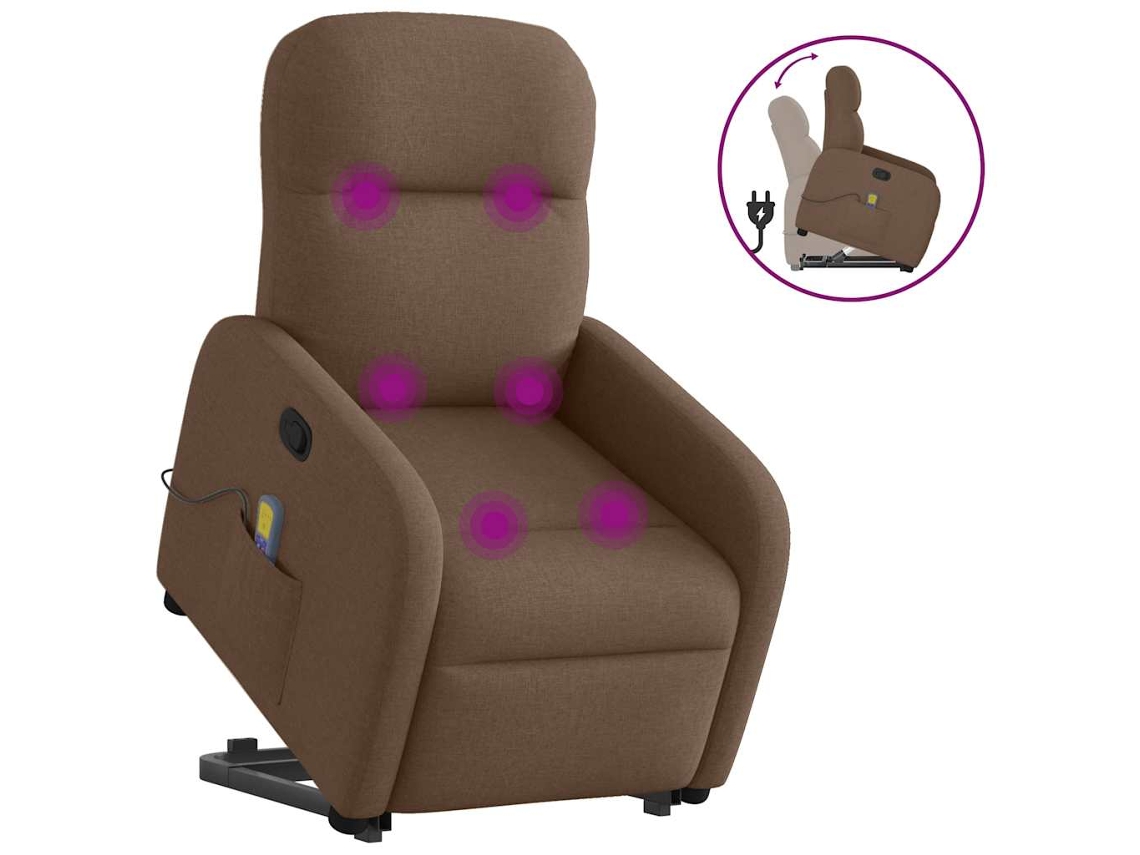 Stand Up Massage Recliner Chair, Stand Up Massage Recliner Chairs Vidaxl Marrom Tecido