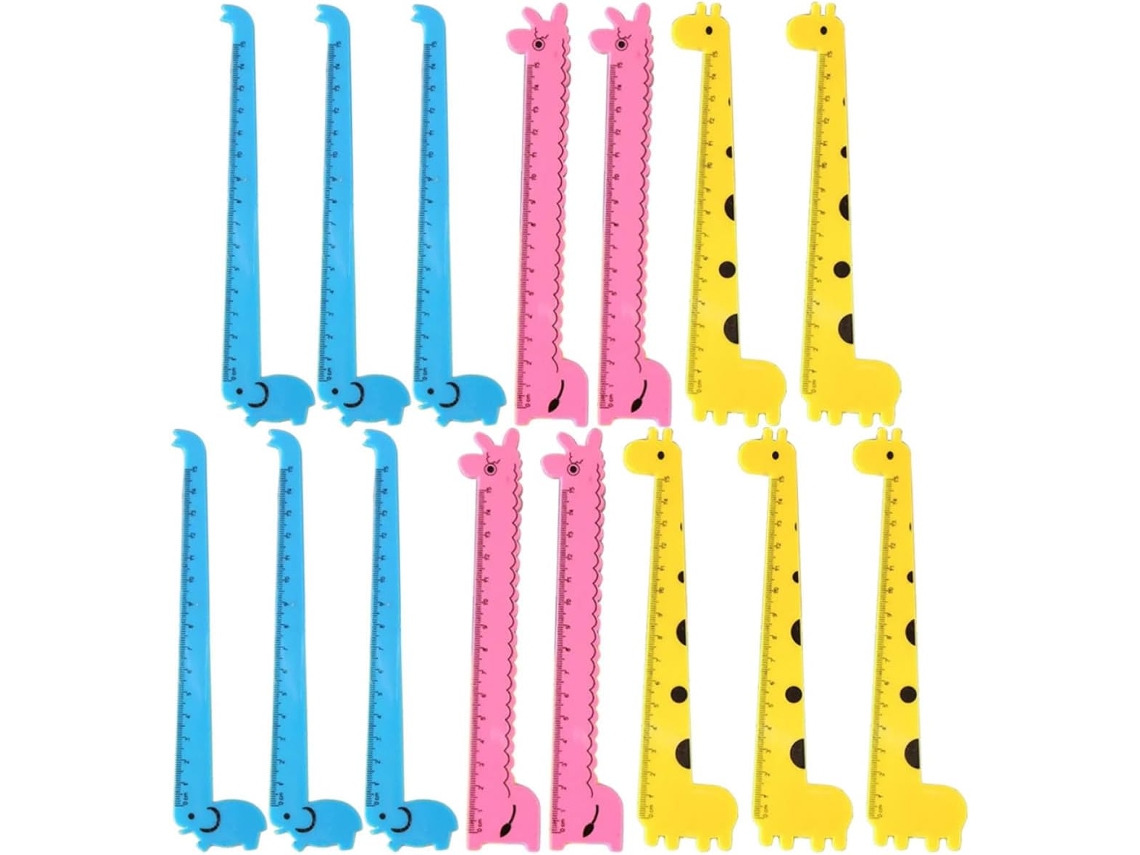 Réguas De Plástico Alasum Com 30 Peças, Estampa De Girafa, Estilos Variados, Finas E Leves, Cores Aleatórias, Ideais