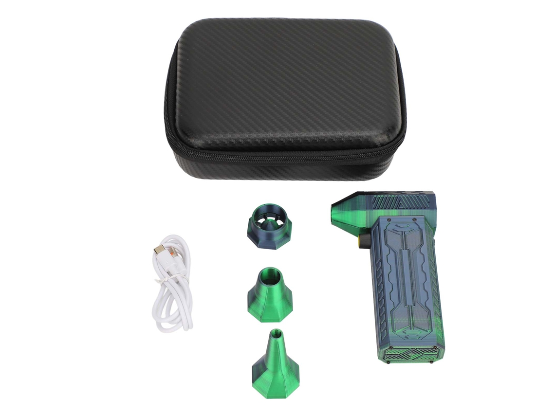 Ventilador Turbo Mini 110000rpm 3 Velocidades Ajustáveis Preto Verde