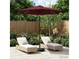Vidaxl Parasol De Jardim Com Luzes Led E Base 230 X 230 Cm Poliéster