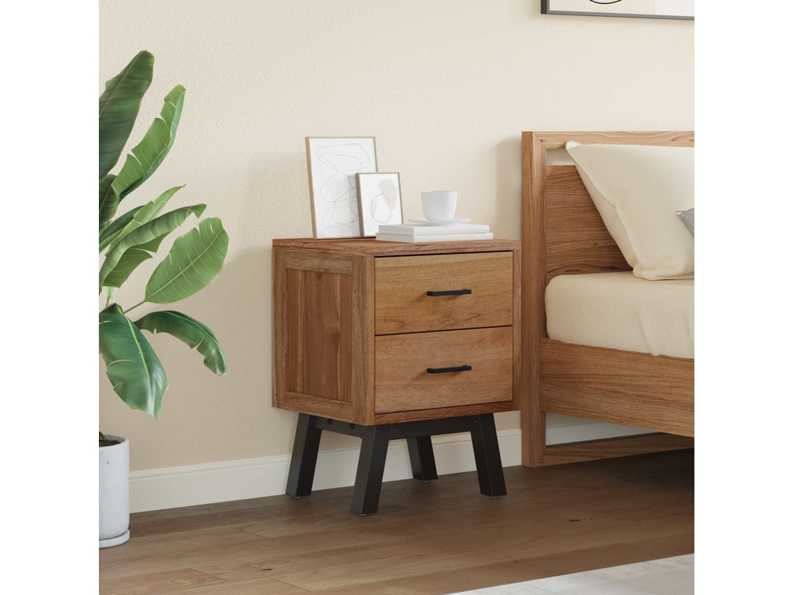 Vidaxl Mesa-de-cabeceira Com Gaveta Natural 40 X 35 X 55 Cm