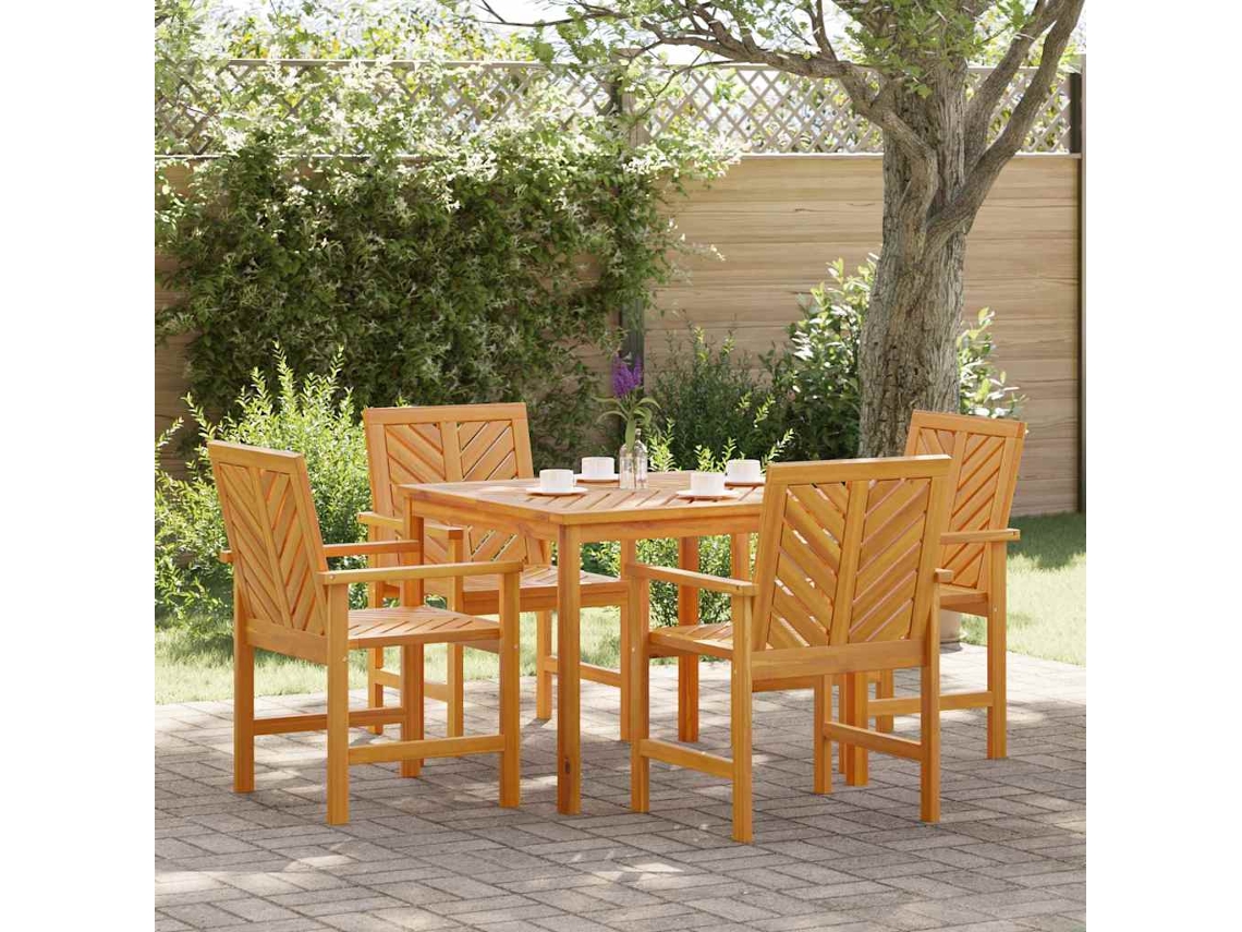 Vidaxl Conjunto De Jantar Para Jardim 5 Unid. Castanho
