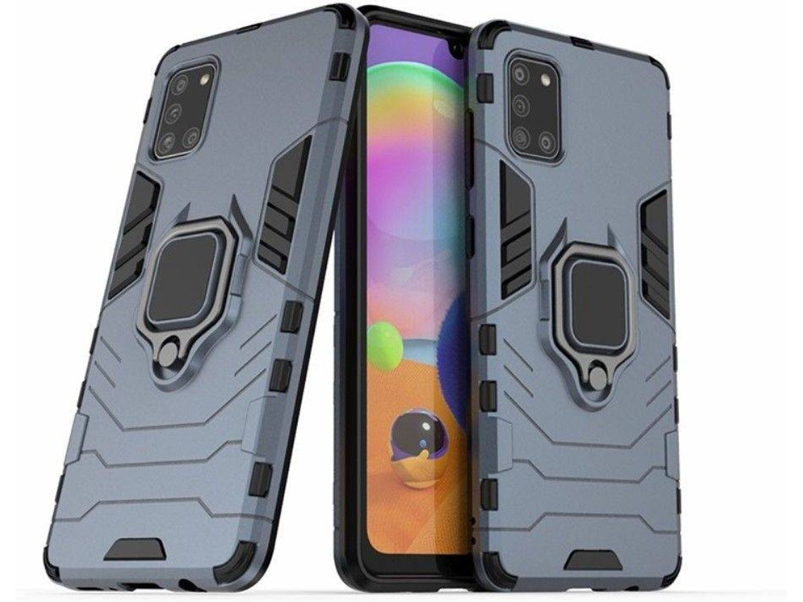 Capa + Película Samsung Galaxy A31 HFS-HOUSE Kickstand Cinzento