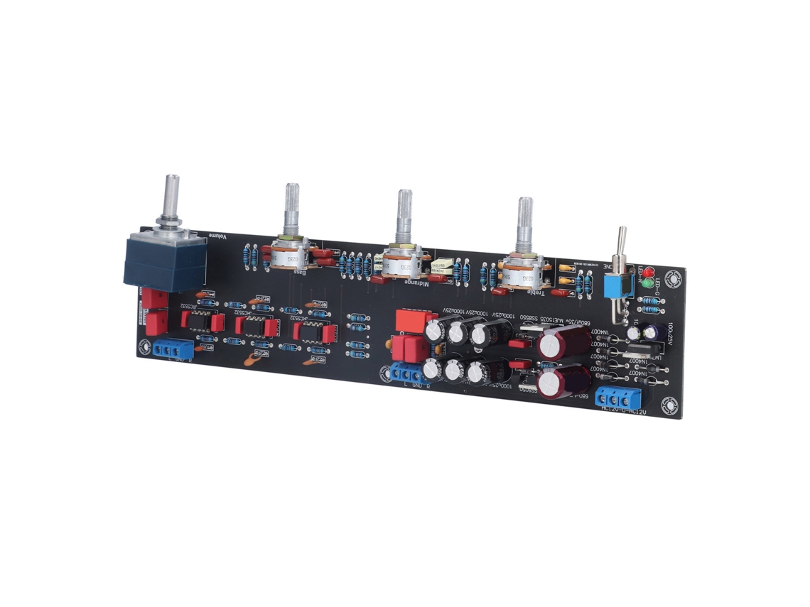 Laxiscreed Pré-amplificador De Tom Para Música Com Controle Preto, Alimentado Por 12v A 18v