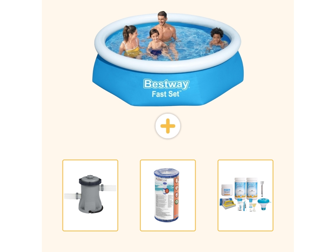 Bestway Piscina Bestway Fast Set Redonda - 244x61 Cm - 4-peças S22627