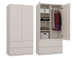 Guarda-roupa Infantil : 2 Gavetas, 2 Portas, Caxemira, 50 X 180 X 90cm 3E 3XE LIVING.COM