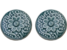 Conjunto De 2 Puxadores Cerâmica 35mm, Redondos, Em Formato De Flor, Para Gavetas E Móveis Modernos, Ideais Para Cozinha