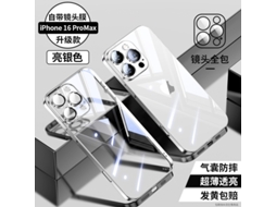 Capa Protetora Transparente Com Revestimento Eletrolítico Prateado Para Iphone 17 Air, Proteção Total E Acabamento Macio.