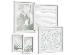 Conjunto De Pinturas Motivos Vegetais De Verde Espelharte (5 Peças)