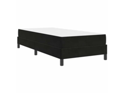 Conjunto 1 Cama Box Vidaxl Preto Tecido (80 X 200 Cm)